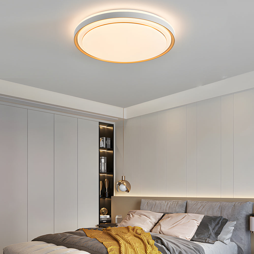 Modern Rectangular LED Flush Mount Ceiling Light Dimmable Gold Geometric Fixture for Living Room