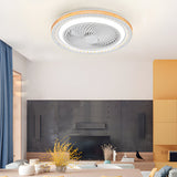 Modern 19.7 Inch Low Profile Bladeless Ceiling Fan with Dimmable LED Light and Remote Control
