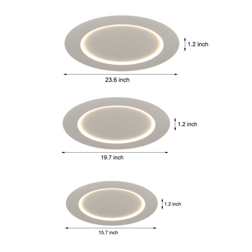Modern Round White Dimmable LED Flush Mount Ceiling Light with Remote Control
