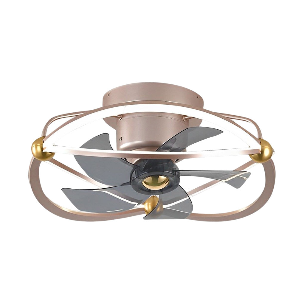 Modern Bladeless Ceiling Fan with Dimmable LED Light and Remote Control for Low Ceilings
