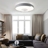 Modern Round Bladeless Ceiling Fan with Integrated Dimmable LED Light and 6 Speed Motor