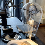 Modern Touch Dimmable Glass Bulb Desk Lamp with Industrial Magnetic Control for Office and Home Decor