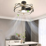 24 Inch Modern Flush Mount Ceiling Fan with Dimmable LED Light and Remote Control