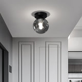 Modern Nordic Amber Glass Semi Flush Mount Ceiling Light for Corridor and Hallway