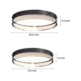 Modern Round Black Hammered Glass LED Flush Mount Ceiling Light for Bedroom