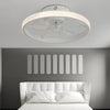 Modern Round Bladeless Ceiling Fan with Dimmable LED Light and Remote Control Mute Inverter Low Profile Fan