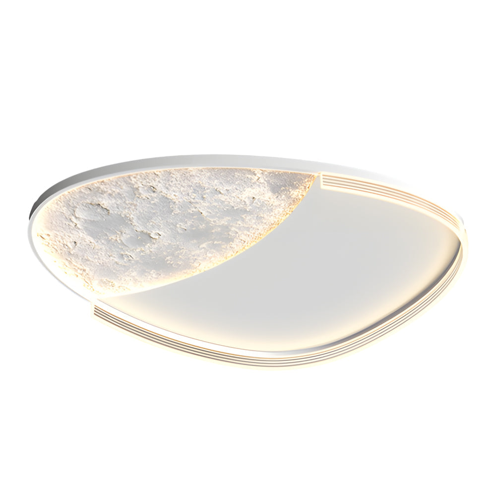 Modern Moon Texture LED Ceiling Light 3 Step Dimming Geometric Flush Mount Lamp