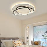 Modern Circular Ring LED Ceiling Light Nordic Style Flush Mount with 3 Step Color Dimming