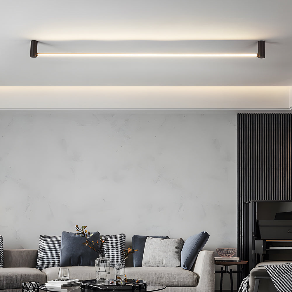Rotatable Modern Black LED Linear Ceiling Light Fixture for Hallway and Living Room