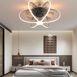 Creative Flower Shaped Bladeless Ceiling Fan with Dimmable LED Light and Remote Control