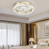 Modern LED Ceiling Fan with Acrylic Bubble Lampshade and Three Step Dimming Function