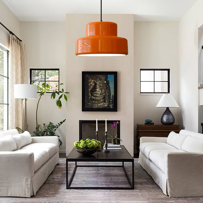 Modern Vintage Bauhaus Orange Pendant Light