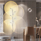 Industrial Chrome Standing Floor Lamp with Multi Head Adjustable Task Lighting for Living Room