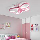 Modern Butterfly Shaped LED Ceiling Light Flush Mount Fixture for Bedroom Kids Room