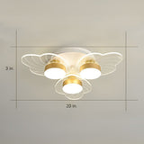 Modern Gold Flower Petal LED Ceiling Light Nordic Flush Mount Fixture for Bedroom and Living Room