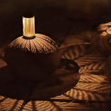 7.3 Inch Solar Outdoor Hanging Lantern Metal Cutout Flower Pattern Waterproof Decorative Garden Light
