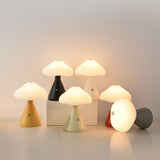 Modern Brushed Metal Mushroom LED Table Lamp with Touch Dimming for Bedroom