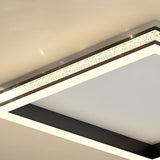 Modern Geometric LED Flush Mount Ceiling Lamp with Remote Dimming and Stepless Control