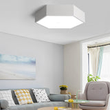 Modern Geometric LED Ceiling Light Fixture with Wireless Control Flush Mount Acrylic Lamp