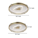 Geometric Circular LED Flush Mount Ceiling Light with Crystal Accents and 3 Step Dimming
