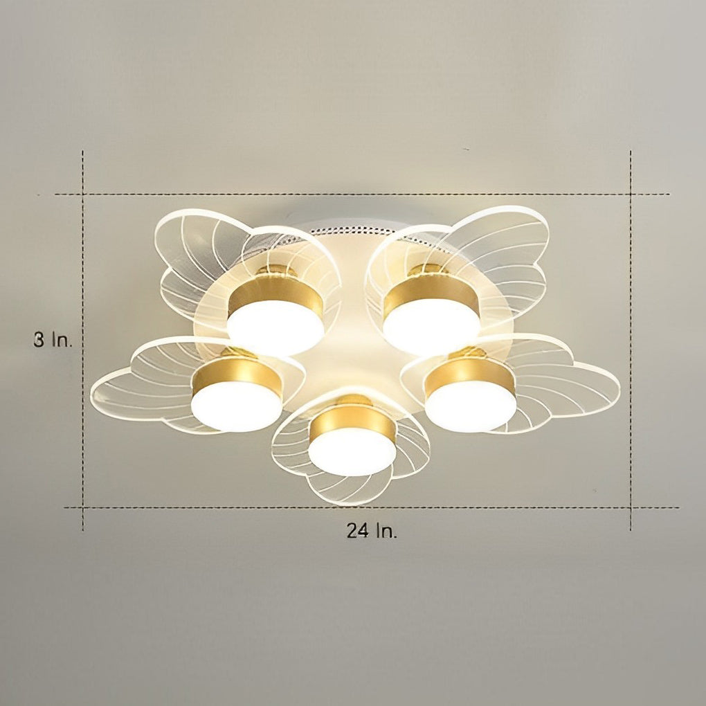 Modern Gold Flower Petal LED Ceiling Light Nordic Flush Mount Fixture for Bedroom and Living Room