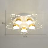 Modern Gold Flower Petal LED Ceiling Light Nordic Flush Mount Fixture for Bedroom and Living Room
