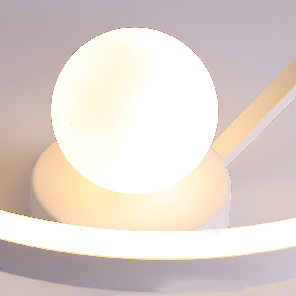 Modern LED Minimalist Ball Ceiling Light Fixture with 3 Step Dimming for Bedrooms and Living Rooms
