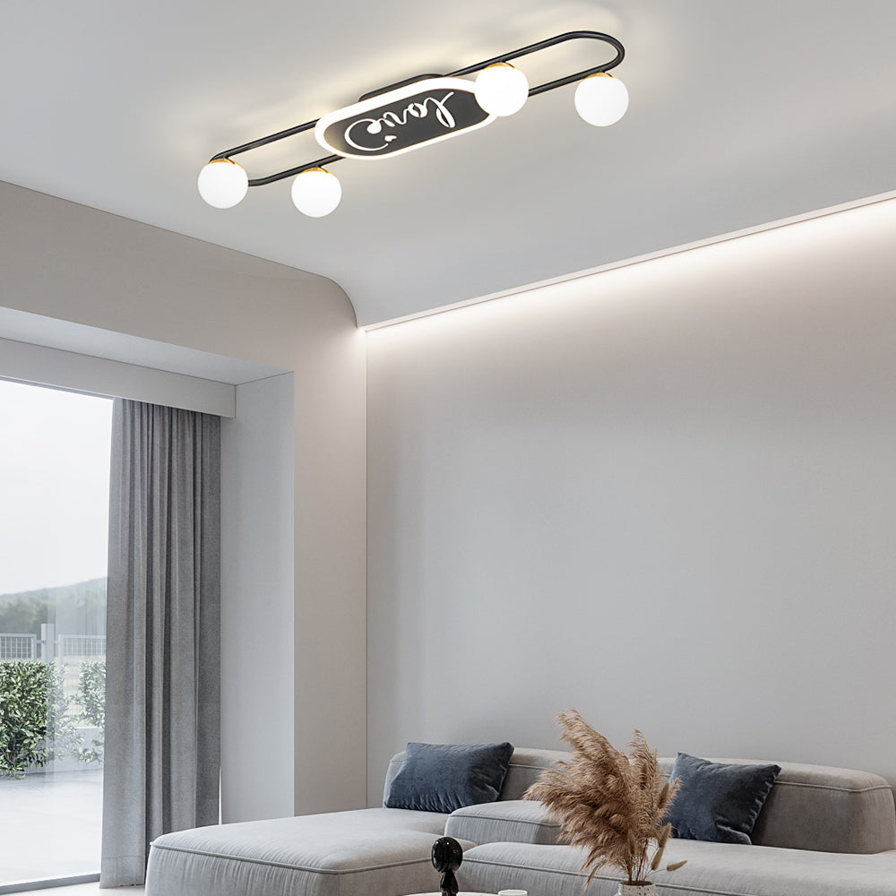 Modern Acrylic Globe Sphere Ceiling Light Fixture with Three Step Dimming for Living Rooms and Bedrooms