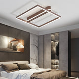 Nordic Square Double Frame LED Flush Mount Ceiling Lamp Aluminum Metal Lighting Fixture