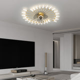 Modern Flower Petal Nordic Ceiling Fan with LED Light and Three Step Dimming for Bedrooms and Living Spaces