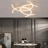 Modern Minimalist Line Design LED Ceiling Light Dimmable Flush Mount Lamp with Remote Control