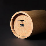 Ambient Wood Cylinder LED Table Lamp with Air Control Sensor Rechargeable Candlelight Accent