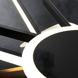 Modern Spiral LED Ceiling Fan with Dimmable Light Fixture and Silent Motor in Black and Gold