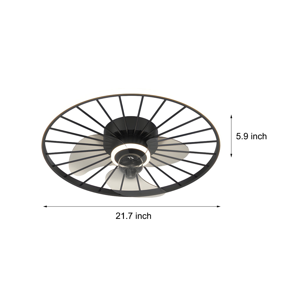 Nordic Low Profile Ceiling Fan with Three Color Dimming LED Lighting and Quiet Motor