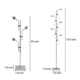 Industrial Chrome Standing Floor Lamp with Multi Head Adjustable Task Lighting for Living Room