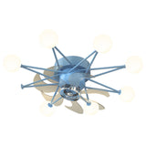 Modern Starry Design Ceiling Fan with 3 Color Dimming Light for Childrens Bedroom