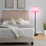 Modern RGB LED Standing Floor Lamp with App Control and Metal Base for Living Room Bedroom
