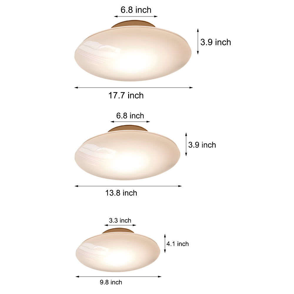 Contemporary Minimalist White Glass LED Ceiling Lamp for Bedroom and Dining Areas