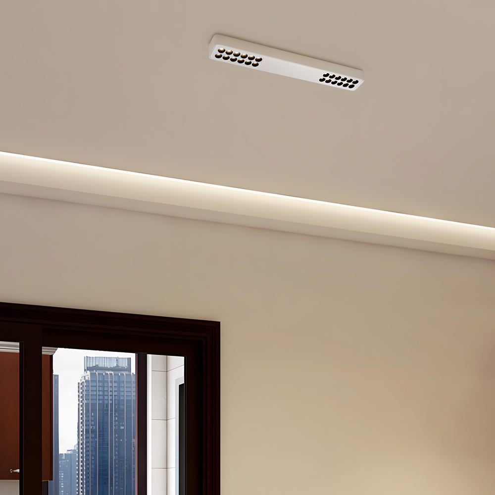Modern Minimalist Aluminum LED Flush Mount Ceiling Downlight in Square or Rectangular Design