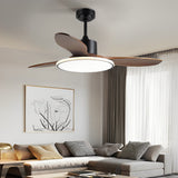 Modern Nordic Wood Ceiling Fan with Dimmable LED Light and Remote 48 Inch Quiet Reversible Motor