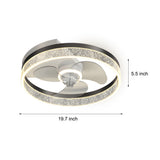Modern LED Ceiling Fan with Acrylic Bubble Lampshade and Three Step Dimming Function