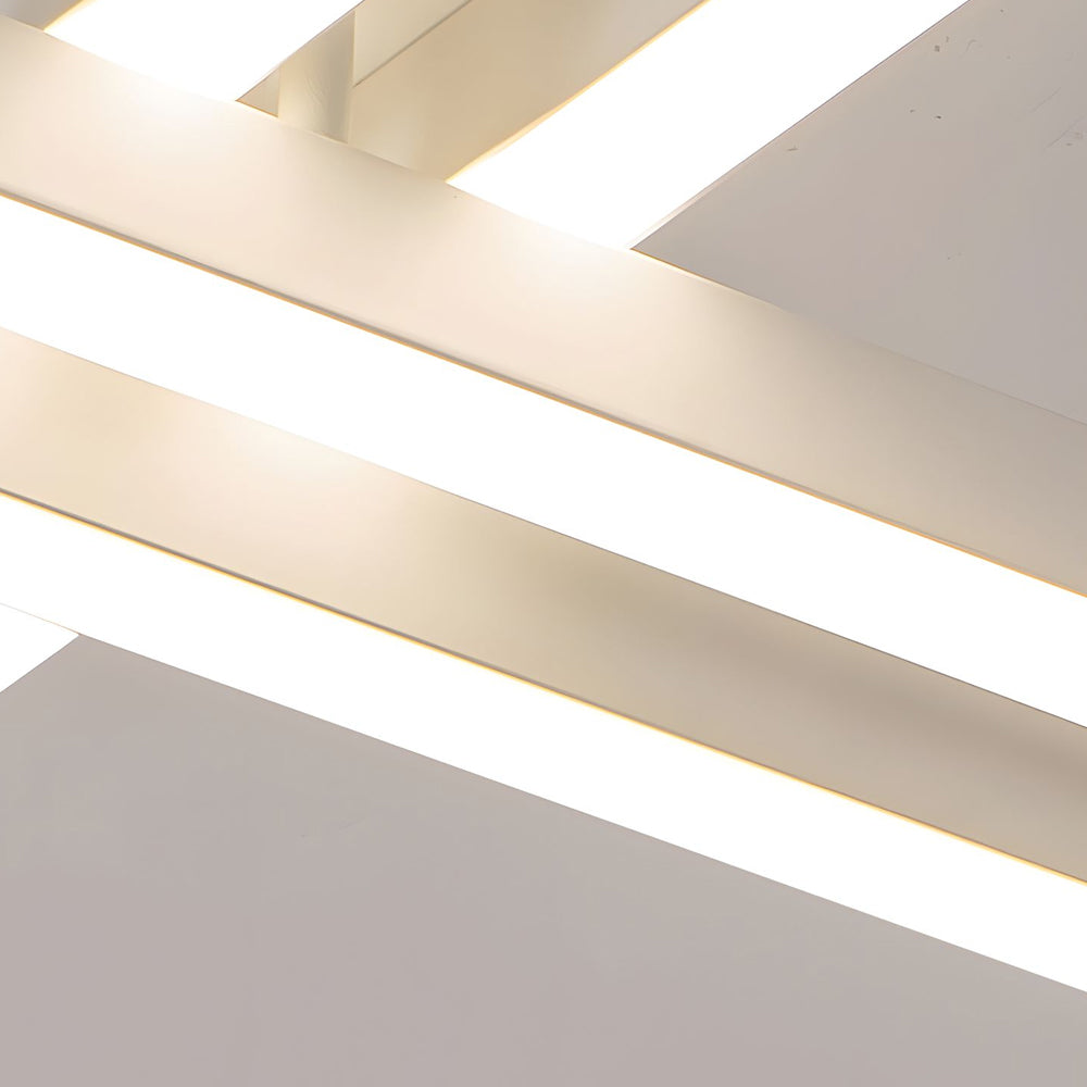 Modern Black Geometric LED Flush Mount Ceiling Light 4 Light Linear Parallax Design Fixture