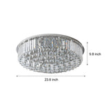 Modern Round Crystal LED Ceiling Lamp with 3 Color Dimming Stainless Steel Flush Mount Fixture