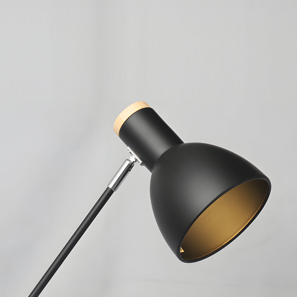 Modern Wood and Iron Adjustable Desk Lamp for Reading and Office Spaces