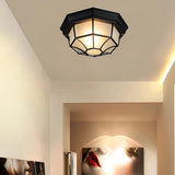 European Style Outdoor LED Flush Mount Ceiling Light Waterproof Aluminum Porch Lamp