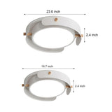Modern White Iron and Rubber Wood Round Drum Flush Mount LED Ceiling Light Fixture