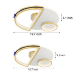 Modern Gold Semicircular LED Ceiling Light with 3 Color Dimming Acrylic Shade Flush Mount