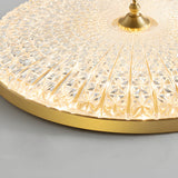 Modern Round Sparkle Glass LED Ceiling Light with Copper Frame and Adjustable Color Temperature