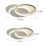 Modern Three Ring White Acrylic LED Flush Mount Ceiling Fixture for Bedroom and Kitchen