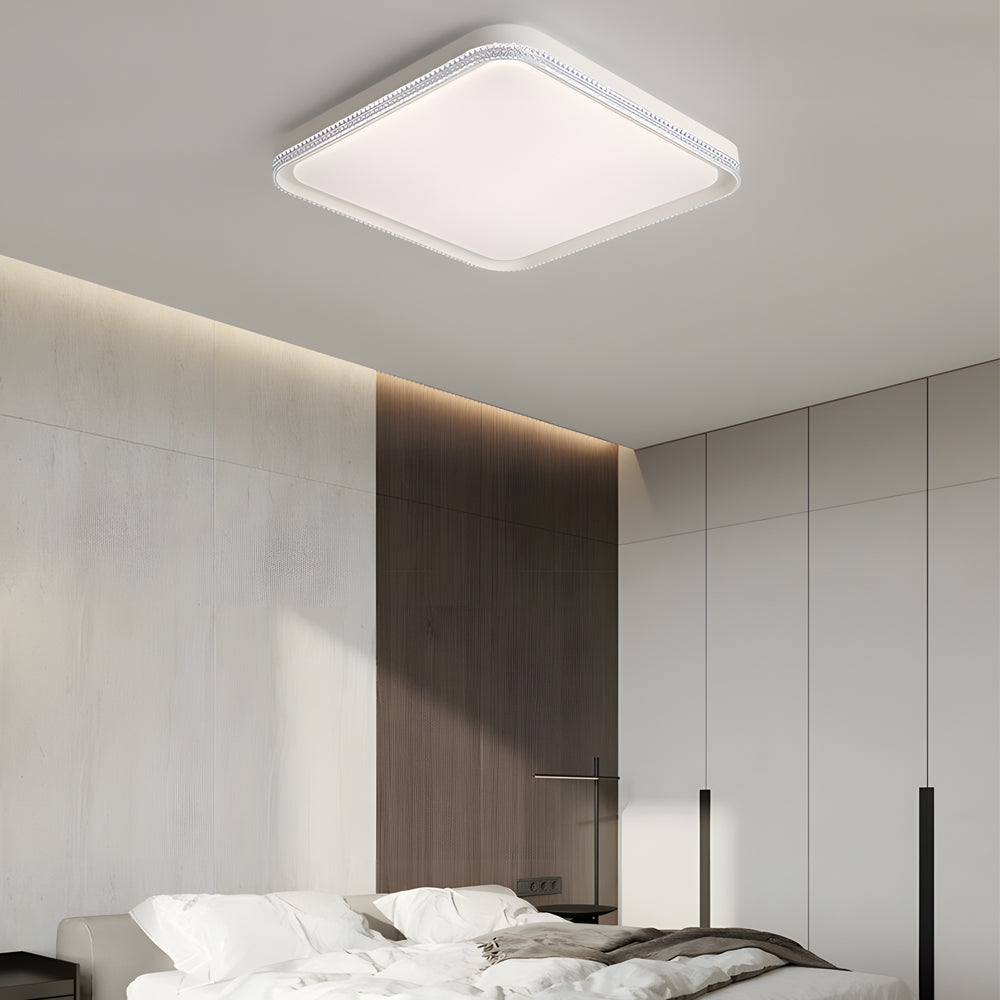 Modern White Acrylic LED Flush Mount Ceiling Light for Bedroom and Living Room